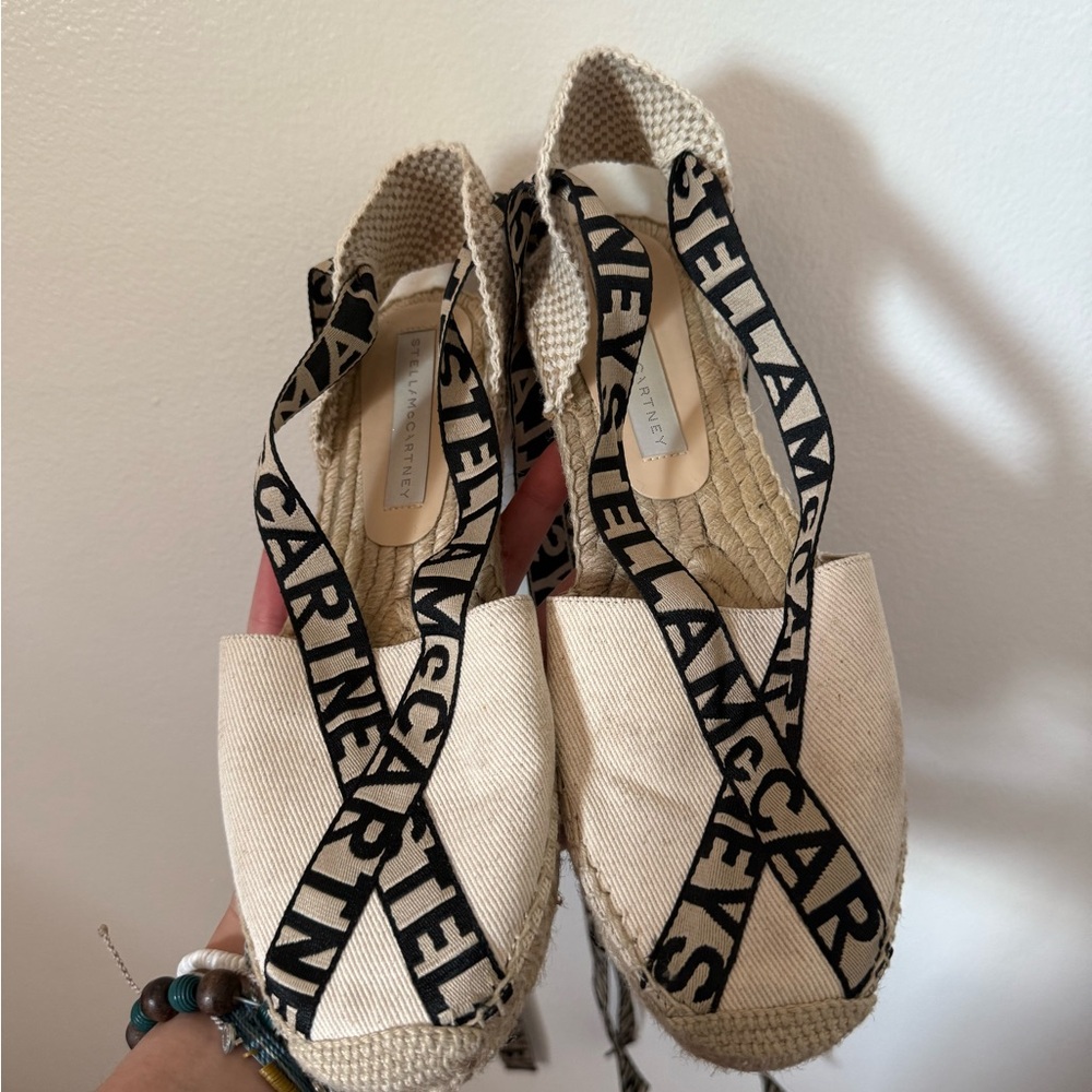 Stella McCartney Beige and Black Espadrilles